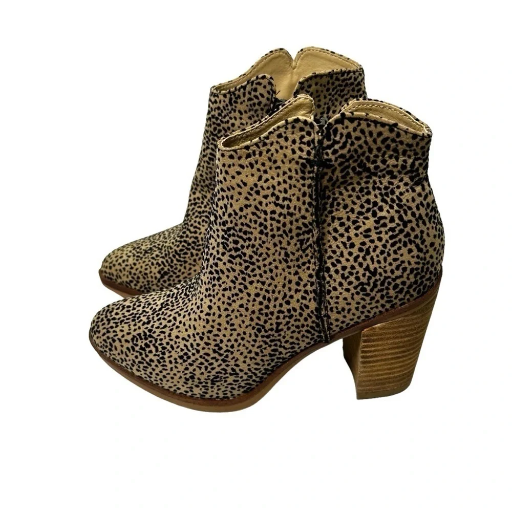 MIA Erik Cheetah Print Ankle Bootie Western Side Zipper Casual Boots Size 6W